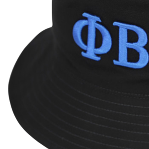 Phi Beta Sigma Black <b>Reversible</b> <b>Bucket</b> <b>Hat</b> Royal Blue Embroidered Fraternity Casual Cotton Summer <b>Hat</b> - Product Image 4