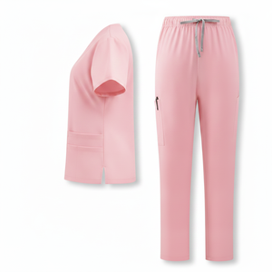 Tenue médicale tissée à col en V et manches courtes pour femmes, uniforme d'hôpital, salle d'opération, infirmière, médecin, vêtements de travail lavables, combinaison médicale - Product Image 3