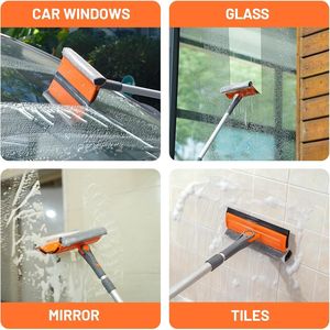 Kit Professionale 2-in-1 per Pulizia Finestre con Tergivetro Telescopico e Strumento Rotante per Lavaggio Facile - Product Image 2