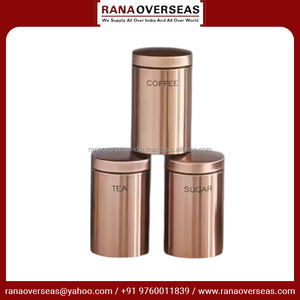 Wholesale High Quality Plain Pure Copper <b>Tea</b> <b>Coffee</b> and <b>Sugar</b> Container Multiple Styles Available From Trusted Supplier - Product Image 3