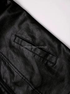 Veste de mode en cuir véritable personnalisée de haute qualité pour hommes Options de couleur personnalisées Conception à glissière Veste à prix de gros pour hommes - Product Image 6