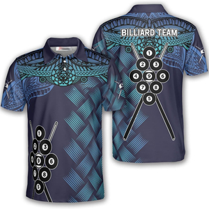 Men's Short Sleeve <b>Polo</b> <b>Shirt</b> With <b>Vintage</b> Pin-Up Pool Player Print Casual Woven Style Digital Printing - Product Image 6