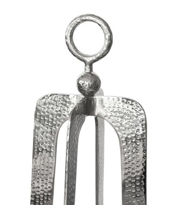Mid-Century Modern Silver Lantern Handcrafted Dimpled Metal Candle Holder Artistic Nickel Finish Hurricane for Luxury Home Decor - Product Image 2