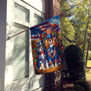 All American Cavalier Spaniel gran patio Banner ilustraciones Multicolor poliéster casa bandera poste decorativo pared colgante porche - Product Image 2