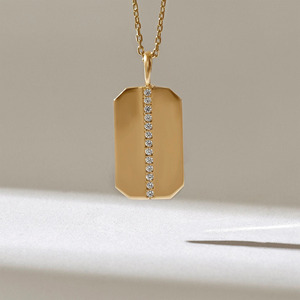 จี้เพชรทองคำขาวเพาะเลี้ยงในห้องปฏิบัติการพร้อมสร้อยคอ - Product Image 1