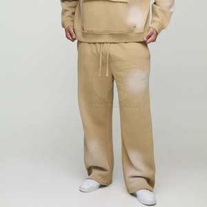 Ensemble de survêtement décontracté pour homme, coupe ample, en coton doux et respirant, style streetwear, effet délavé soleil. - Product Image 4