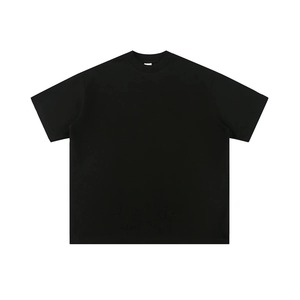 T-shirt décontracté à manches courtes et col rond pour homme, coupe oversize, marron uni - Product Image 3