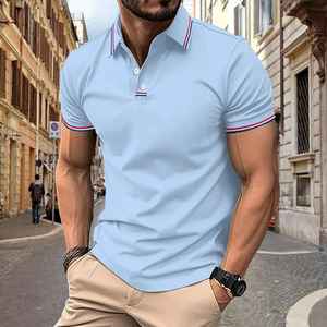 Wholesale OEM Service Custom Front <b>Men</b> Casual Dry Fit Solid Color Quick Dry Mix Lightweight Short Sleeve Polo <b>Shirt</b> <b>For</b> <b>Men</b> - Product Image 2