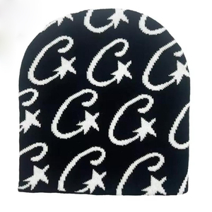 Bonnet d'hiver tendance, chaud et doux en tricot, bonnet à revers unisexe en acrylique extensible pour sports de neige en extérieur, logo personnalisé, vente en gros, marque - Product Image 5