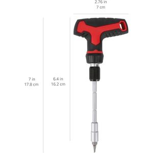 27-Piece Magnetic T Handle <b>Ratchet</b> Wrench and <b>Screwdriver</b> <b>Set</b> with Bits and Sockets Household Repair Storage Case - Product Image 2