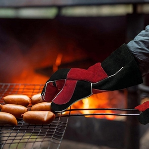 Gants de soudage en cuir de vachette pleine fleur, paume renforcée, résistance durable à l'abrasion, résistance générale à la chaleur - Product Image 5