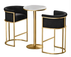 Modern Design Metal Top Nesting Decorative Coffee <b>Table</b> with Comfortable Chair for Bedroom or Living Room Home Furniture - Product Image 4