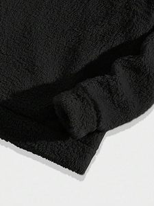 Sudadera con capucha de forro polar Sherpa premium, gruesa, de lana de cordero, cálida, con media cremallera, extragrande, cortavientos, para invierno, informal, para exteriores, para hombre, DDP - Product Image 6