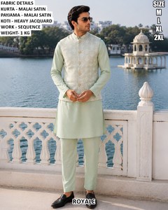 Royal pista green <b>Kurta</b> Pajama - Product Image 1