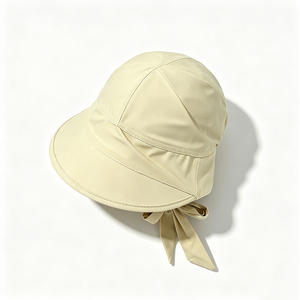 Women UPF50+ Sun Protection Canvas <b>Bucket</b> <b>Hat</b> Neck Strap Bow Quick Dry Lightweight Outdoor Travel Fisherman <b>Hat</b> Image Custom - Product Image 2