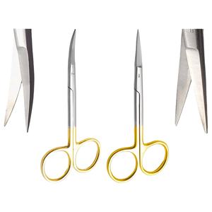 Paquete de 2 Tijeras Manuales de Microdisección Iris, Rectas y Curvas de 4.5 Pulgadas, Instrumentos Quirúrgicos de Punta Fina Super-Cut para Etiquetas Cutáneas y Encías - Product Image 1