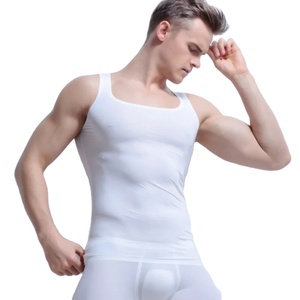 Hommes maillots de corps respirant couleur pure coton à manches courtes hommes maillot de corps en gros salon porter sous chemise pour hommes - Product Image 1