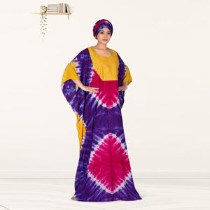 Caftán Farasha Modesto de Rayón con Contraste Bordado en el Pecho, Mangas Anchas y Silueta Fluida Maxi para Eid y Ramadán - Product Image 3
