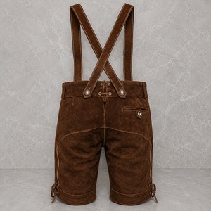 Pantalones de Cuero Bávaro Personalizados para Hombre, Tradicionales, Hasta la Rodilla, Sólidos, Casuales, con Botones, Ecológicos, Bordados, Antiarrugas, de Secado Rápido - Product Image 2