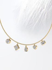 Elegant Design Bezel Set Lab Grown Diamond <b>Necklace</b> 14K Solid Gold Engagement Wedding Anniversary Pendant 3.50CT Minimalist - Product Image 4