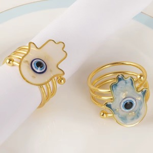 แหวนรองจานลายตาปีศาจพร้อมดีไซน์นาซาร์สีน้ำเงินสำหรับตกแต่งโต๊ะอาหาร สร้างบรรยากาศทางจิตวิญญาณ ใช้สำหรับจัดโต๊ะและเป็นของขวัญ - Product Image 1