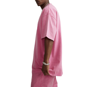 เสื้อยืดคอกลมโอเวอร์ไซส์สำหรับผู้ชาย ผ้าถักน้ำหนัก 230 กรัม 100% ผ้าฝ้าย พิมพ์ลายไม้ไผ่แบบเรียบ สามารถปรับแต่งได้ ล้างสีแบบแอซิดวอช - Product Image 4