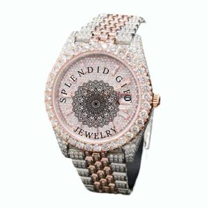 Montre de luxe pour homme avec diamants, boîtier en argent moissanite 28 mm, mouvement à quartz analogique ETA, résistance à l'eau 10 m, verre saphir, mariage - Product Image 5