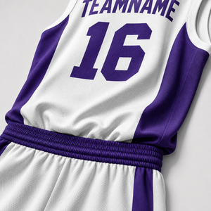Conjunto de Uniforme de Baloncesto Geométrico Transpirable de Poliéster 100% Personalizado, Camiseta sin Mangas, Pantalones Cortos, Ropa Deportiva con Estampado de Equipo, Protección Anti-UV - Product Image 3