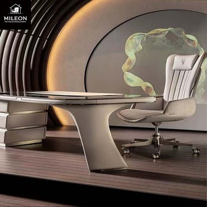 Bàn Phong Cách Hậu hiện đại của Ý, thiết kế gỗ rắn nhẹ, sang trọng, tối giản, Bàn Máy Tính có hình dạng không đều có thể tùy chỉnh - Product Image 2