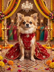Hot Sale Exclusive Ethnic Lehenga for Pets Traditional Indian Pet <b>Dress</b> Designer Festive Wedding Party Wear Costume for <b>Dogs</b> - Product Image 2