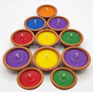 Bulk <b>Set</b> of 25 Artisanal <b>Clay</b> Diyas – Hand-Painted Traditional Candles for Wedding Favors - Product Image 6