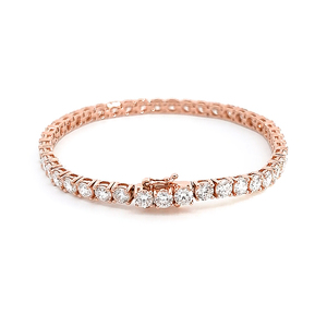 Pulsera de tenis de diamantes cultivados en laboratorio de 8.8 CT, oro rosa, de lujo, ancha, certificada por IGI, joyería fina de alta quilates, pieza de declaración, regalo. - Product Image 1