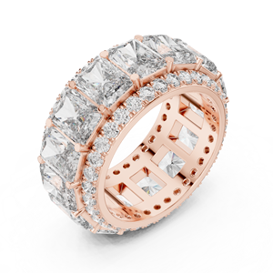 Anillo de Eternidad de Plata S925 con Moissanita, Corte Princesa, Engaste de Garras, Joyería para Aniversario de Bodas - Product Image 6