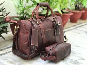 กระเป๋าเดินทางหนังลายละเอียดแบบวินเทจ รุ่น Weekender Duffle ขนาดใหญ่ ใส่สัมภาระได้เยอะ ปิดด้วยซิป รุ่น LDB-0213 - Product Image 2