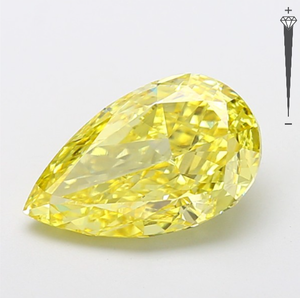 Diamant de laboratoire CVD certifié IGI, 1,57 carat, taille poire modifiée, couleur jaune fantaisie, clarté VS1, LG 800611679 ROYAL GEMS MD-88 - Product Image 3