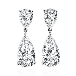 High On Demand Moissanite Diamond Drop <b>Earrings</b> <b>Fine</b> Jewelry for Women with Comfortable Everyday Wear Available At Export Price - Product Image 1