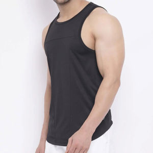 Débardeur 100 % coton pour homme, séchage rapide, vêtement de sport, coupe ajustée, idéal pour la course à pied, t-shirt OEM en gros - Product Image 3