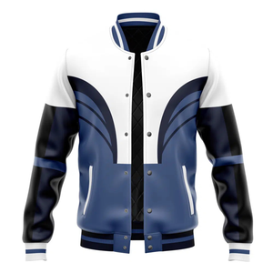 OEM ODM Varsity <b>Jacket</b> Casual Outerwear <b>Jacket</b> Wool Body Leather Sleeves Embroidered <b>Patches</b> Design Small Order Accepted - Product Image 1