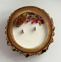 Support à bougie votive rond en bois naturel brun, artisanal, écologique, de qualité supérieure, pour la maison, les mariages, Pâques, Noël
