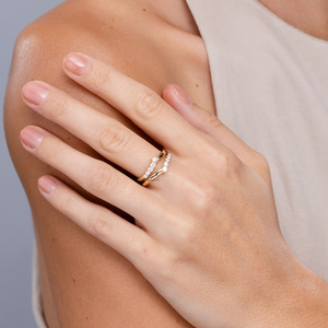 Anillo de Compromiso y Boda Clásico de Lujo para Mujer, con Diamante Cultivado en Laboratorio, Corte Brillante, Oro Amarillo de 10K, 14K, 18K, Plata 925, 935 - Product Image 2