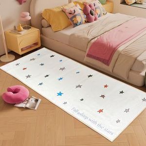 Tappeto in Peluche con Motivo a Stelle Multicolore, Lavabile in Lavatrice, per Finestre a Bovindo e Camere da Letto - Product Image 1