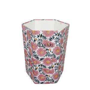 Poubelle en carton à couvercle roulant, imprimé floral, écologique, avec capacité personnalisée pour usage domestique et extérieur, 100% coton - Product Image 1