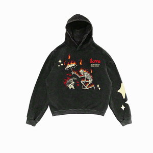 Sweat à capuche oversize Y2K pour homme, streetwear, imprimé graphique vintage, pull épais en molleton 100% coton, hiver, logo personnalisé - Product Image 1