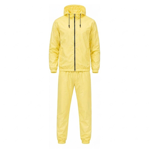 Survêtement personnalisé pour homme avec capuche, coupe-vent imprimé, veste et pantalon en polyester, léger, pour la gym, le sport, la course à pied, les activités de plein air, vente en gros - Product Image 1