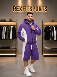 REXFIT SPORTS 2026 Conjunto Deportivo Corto de Nailon Personalizado para Hombre, Ropa Deportiva Ligera de Dos Piezas, Chaqueta y Pantalones Cortos, Ropa Deportiva Urbana - Product Image 2