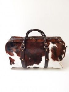 Bolsa de Viaje de Cuero Vacuno para Hombre, Marrón y Blanco, Rectangular, con Cierre de Cremallera, Asa Doble, Capacidad de 36-56L, Duradera - Product Image 3