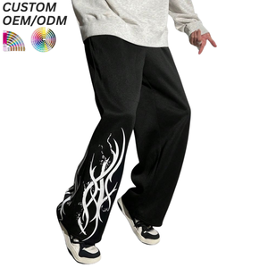 Pantalon de bureau décontracté pour homme grande taille, coupe ample, 100% coton, respirant, séchage rapide, fermeture à cordon, imprimé, personnalisé - Product Image 4