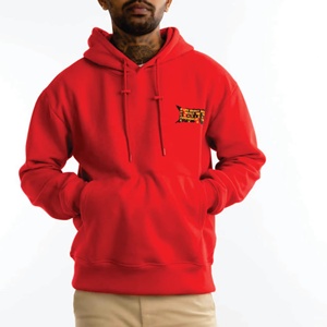 Sweat à capuche graphique personnalisé OEM pour homme, imprimé poitrine rouge, pull décontracté streetwear, haut pour homme - Product Image 1