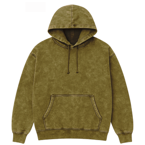 Sudadera con Capucha de Alta Calidad, Lavado Ácido, Estilo Oversize, Streetwear, Gruesa, Vintage, 100% Algodón, Forro Polar en la Parte Delantera - Product Image 3