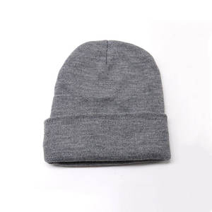 Orange Beanie Hat Unisex Adult Solid Color Knit <b>Winter</b> <b>Cap</b> Casual Style 56-58CM Head Circumference - Product Image 3